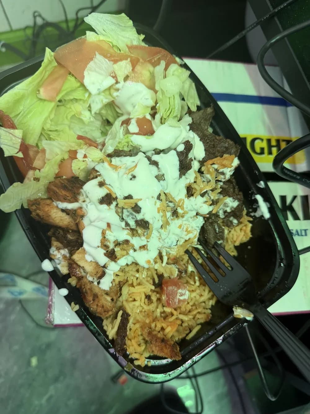 Sam's Deli lamb and chicken over rice platter